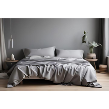 Load image into Gallery viewer, Light Gray 100% Bamboo Viscose Sheets - Luxury Cooling Sheets