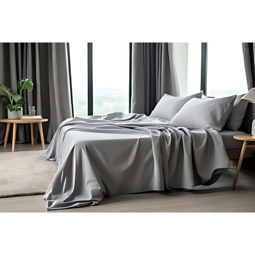 Light Gray 100% Bamboo Viscose Sheets - Luxury Cooling Sheets
